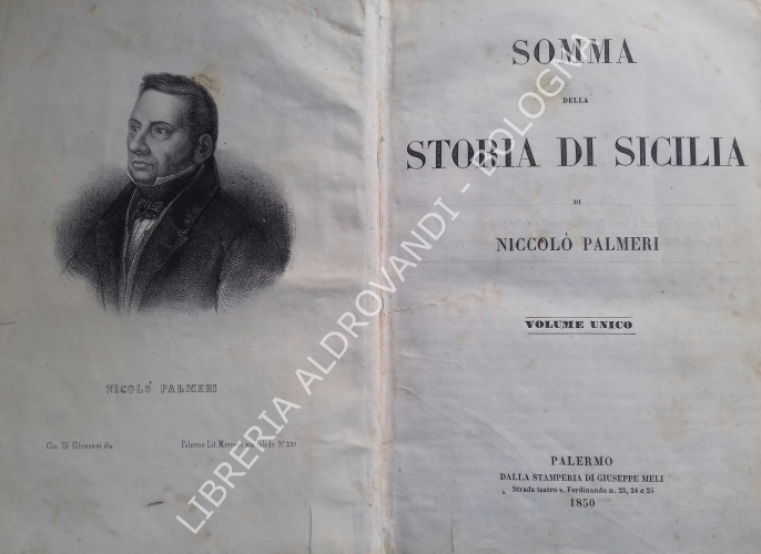 SOMMA DELLA STORIA DI SICILIA. Volume unico