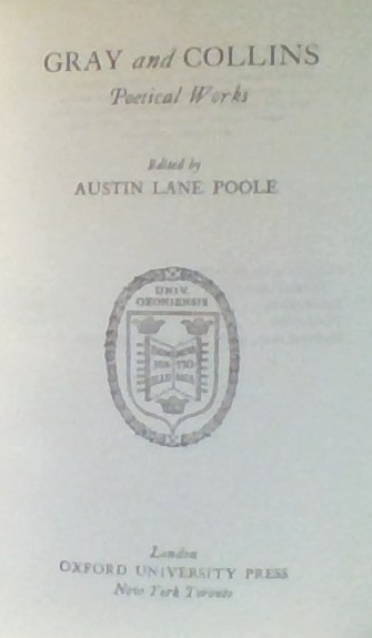 GRAY AND COLLINS. Poetical Works