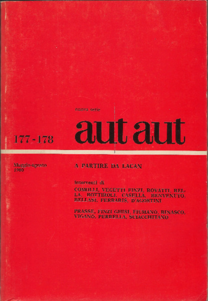 AUT AUT 177-178. A partire da Lacan