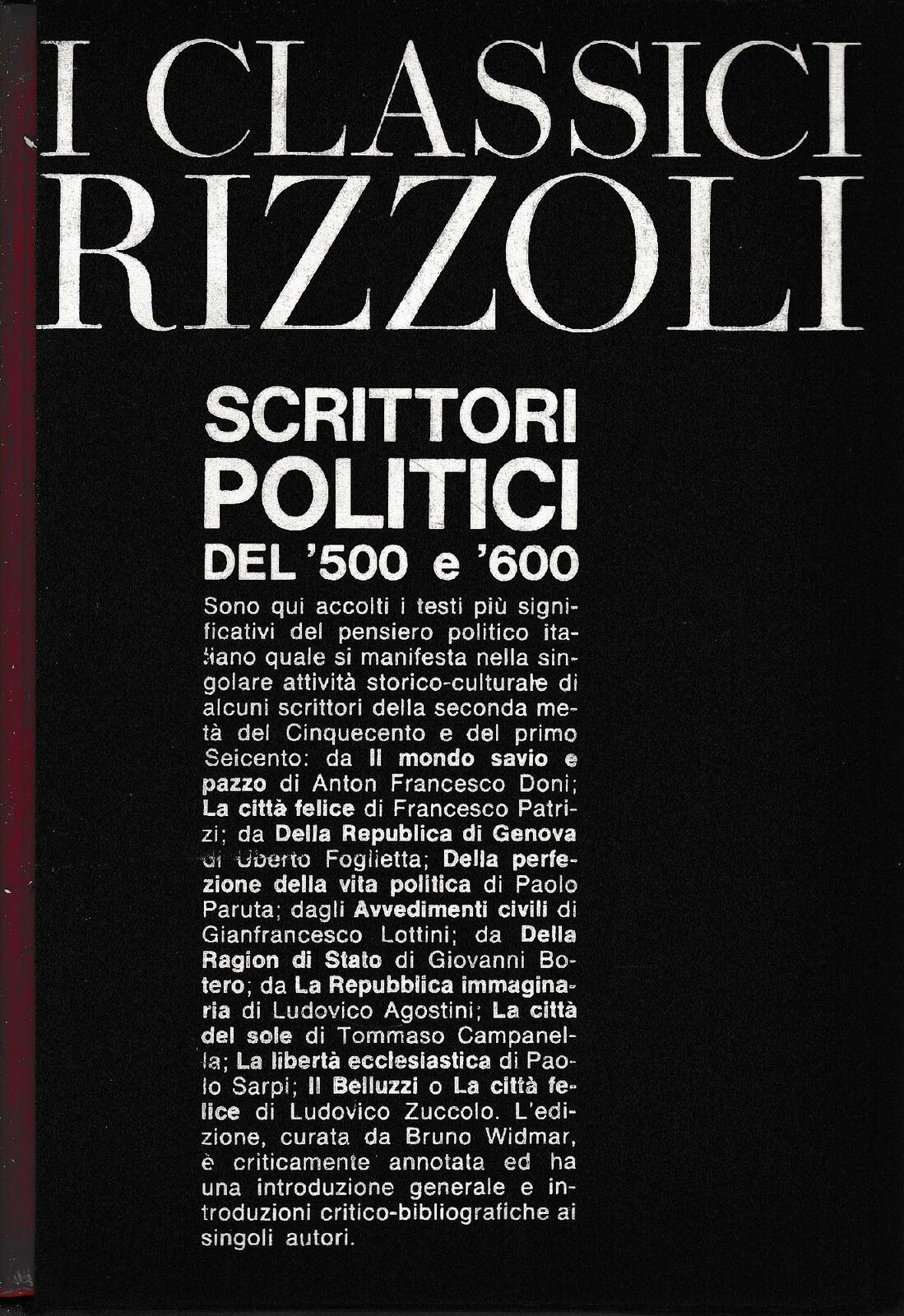 SCRITTORI POLITICI DEL '500 E '600