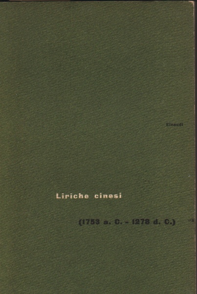 LIRICHE CINESI (1753 a.C. - 1278 d.C.)