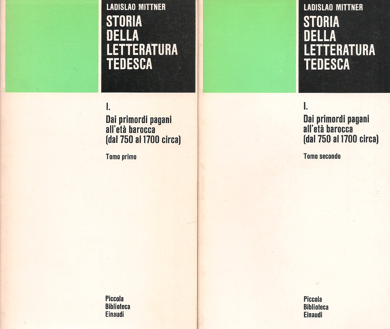 STORIA DELLA LETTERATURA TEDESCA. I. Dai primordi pagani all'età barocca (dal 750 al 1700 circa). (2 volumi)